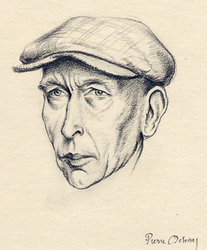 Captivité Allemagne 1941 Scheire, portrait à la casquette AK 637. Crayon noir 80 x 80 Daté 18.05.41